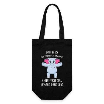 Unter Druck Funktioniere Ich Am Besten Umarmung - Geschenkbeutel für Flaschen - Schwarz - Vorne