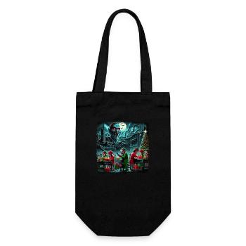 Christmas elves and elves in zombie horror ground - Gift Bag for Bottles - black - Front