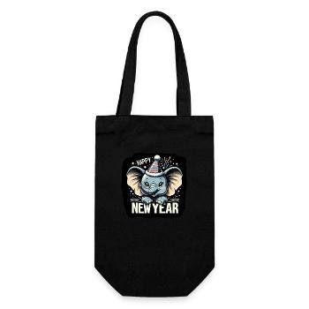 New Year New Year's Eve Elephant Grunge Celebration - Gift Bag for Bottles - black - Front
