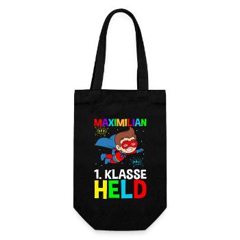 Schoolchild Maximilian 1st Grade Hero - Gift Bag for Bottles - black - Front