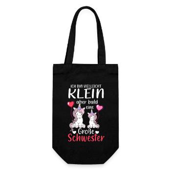 Ich Bin Vielleicht Klein Aber Bald Große Schwester - Geschenkbeutel für Flaschen - Schwarz - Vorne