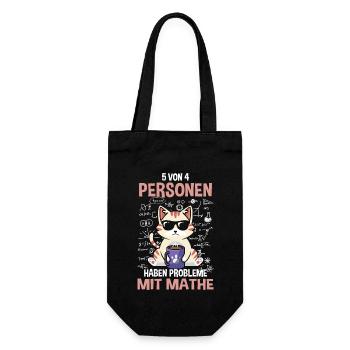 5 out of 4 people struggle with math - Gift Bag for Bottles - black - Front