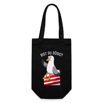 Bist Du Dösig Möwe Norddeutschland - Geschenkbeutel für Flaschen - Schwarz - Vorne