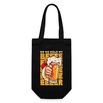 Weihnachten hoho hold my beer - Geschenkbeutel für Flaschen - Schwarz - Vorne