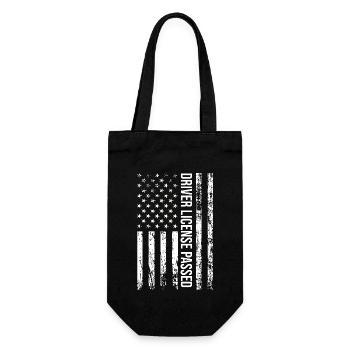 American Flag Driver License Passed Driving Exam - Gift Bag for Bottles - black - Front