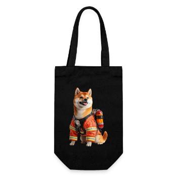 Shiba Inu - Geschenkbeutel für Flaschen - Schwarz - Vorne