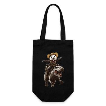 Panda - Geschenkbeutel für Flaschen - Schwarz - Vorne