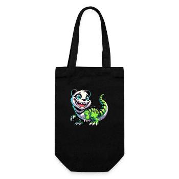 Whimsical Dino T-Rex Panda Mythical Creature - Gift Bag for Bottles - black - Front