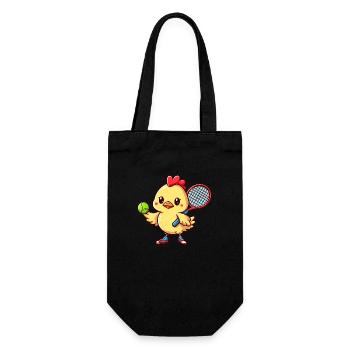 Tennis game in the chicken coop - An animal - Gift Bag for Bottles - black - Front