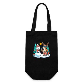 Christmas Gnome Zombie - Gift Bag for Bottles - black - Front