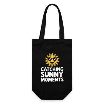 Sunny Summer Moments Vibes Sommer Sonne - Geschenkbeutel für Flaschen - Schwarz - Vorne