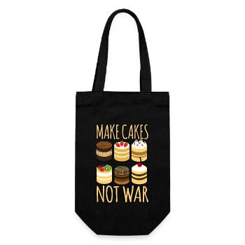 Make Cakes Not War - Geschenkbeutel für Flaschen - Schwarz - Vorne
