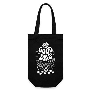 Good Days Ahead Vibe Retro Spruch - Geschenkbeutel für Flaschen - Schwarz - Vorne