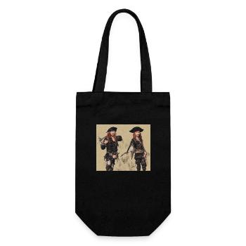 Two pirates - Gift Bag for Bottles - black - Front