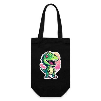 Dessin de dinosaure Tyrannosaurus Rex - Sac à bouteille - noir - Devant