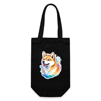Shiba Inu Aquarelles - Sac à bouteille - noir - Devant