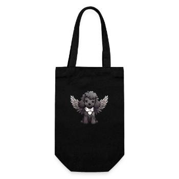 Black Poodle Angel - Cute dog with - Gift Bag for Bottles - black - Front