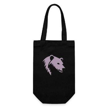 Bear silhouette of a polar bear head - Gift Bag for Bottles - black - Front