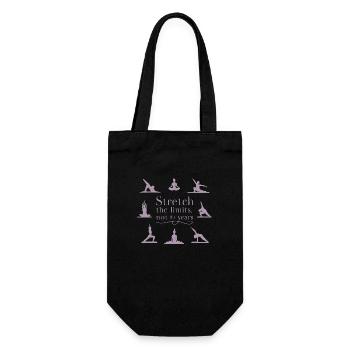 Stretch Boundaries, Not Years: Yoga Inspiration - Gift Bag for Bottles - black - Front