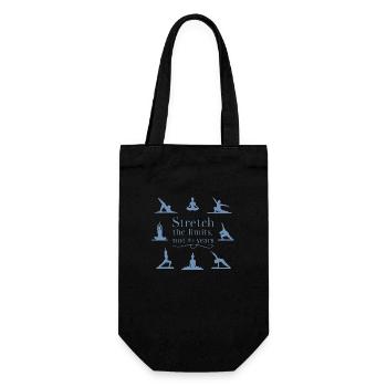 Stretch Boundaries, Not Years: Yoga Inspiration - Gift Bag for Bottles - black - Front