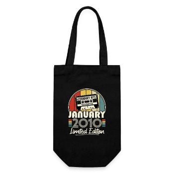 Janvier 2010 Vintage Anniversaire Rétro Cadeau - Sac à bouteille - noir - Devant