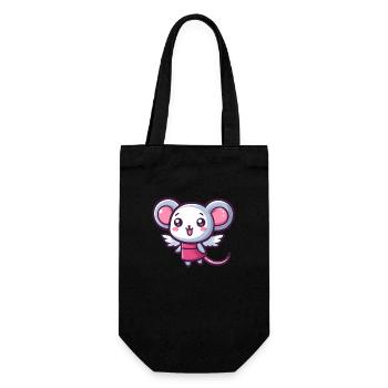 Souris céleste : un petit ange avec des ailes - Sac à bouteille - noir - Devant