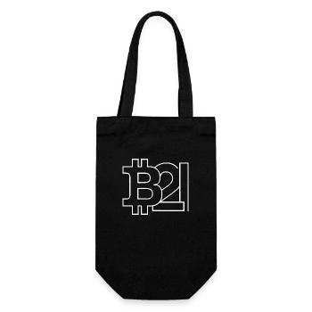 Bitcoin Silhouette Taschenformat - Geschenkbeutel für Flaschen - Schwarz - Vorne