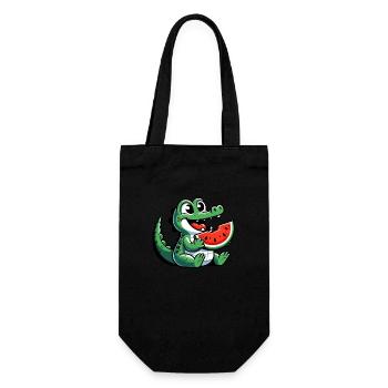 Crocodile Melon Watermelon Fruit Fruity - Gift Bag for Bottles - black - Front