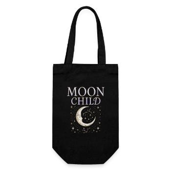 Moon Child – Mystisches Spirituelles Shirt mit Mon - Geschenkbeutel für Flaschen - Schwarz - Vorne