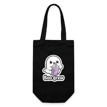 Kawaii Boo Brew Ghost - Gift Bag for Bottles - black - Front
