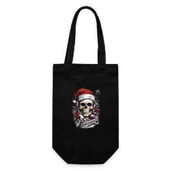 Skull in Christmas Design Christmas Outfit - Gift Bag for Bottles - black - Front