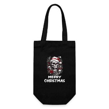 Skull in Christmas Design Christmas Outfit - Gift Bag for Bottles - black - Front