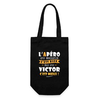 Victor Cadeau Humour personnalisé cadeau victor - Sac à bouteille - noir - Devant