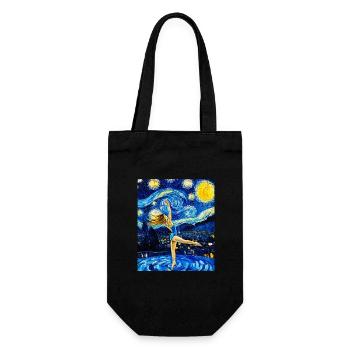 Van Gogh Gymnastik Mädchen Turnerin - Geschenkbeutel für Flaschen - Schwarz - Vorne