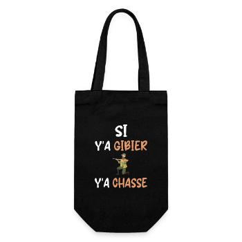 Si y'a gibier y'a chasse t-shirt homme humour - Sac à bouteille - noir - Devant