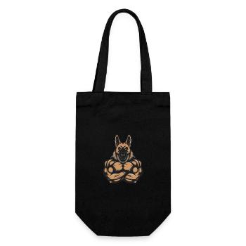 German Shepherd Dog Muscles Bodybuilding - Gift Bag for Bottles - black - Front