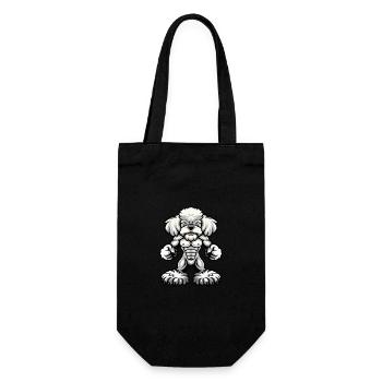 Poodle Dog Muscles Bodybuilding - Gift Bag for Bottles - black - Front