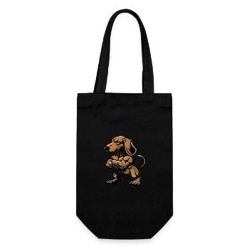 Dachshund Dog Muscles Bodybuilding Dachshund - Gift Bag for Bottles - black - Front