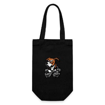 Jack Russel Terrier Dog Muscles Bodybuilding - Gift Bag for Bottles - black - Front