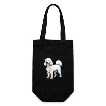Pudel Hund - Geschenkbeutel für Flaschen - Schwarz - Vorne