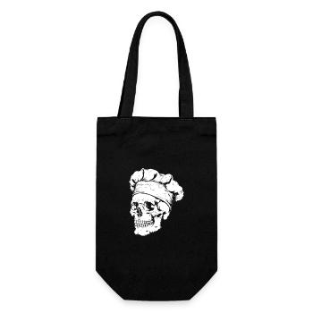 Chefkoch Totenkopf - Geschenkbeutel für Flaschen - Schwarz - Vorne