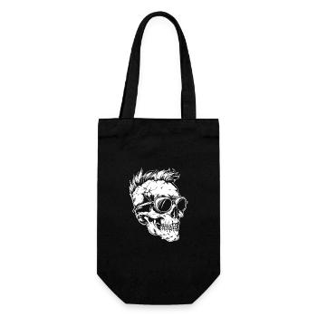 Punker Totenkopf - Geschenkbeutel für Flaschen - Schwarz - Vorne