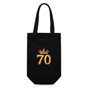 70 Number Crown - Gift Bag for Bottles - black - Front