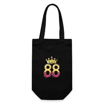 88 Zahl Krone - Geschenkbeutel für Flaschen - Schwarz - Vorne