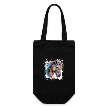 Horse Animal Pop Art Head - Gift Bag for Bottles - black - Front
