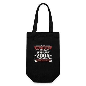 20. Geburtstag Oldtimer Februar Jahrgang 2004 - Geschenkbeutel für Flaschen - Schwarz - Vorne