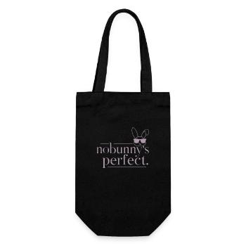 Hase "Nobunny is Perfect" Witzig - Geschenkbeutel für Flaschen - Schwarz - Vorne