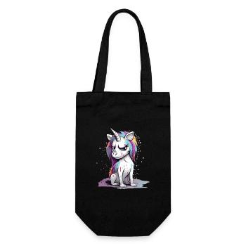 Grumpy Unicorn - Gift Bag for Bottles - black - Front