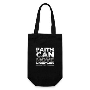 Faith can move Mountains, christliches Geschenk. - Geschenkbeutel für Flaschen - Schwarz - Vorne