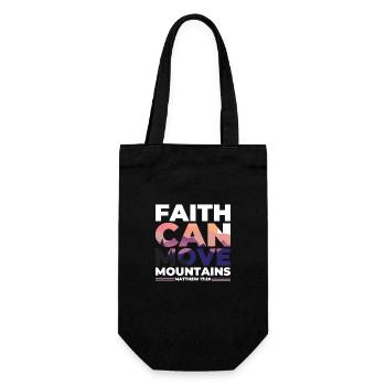 Faith can move Mountains, christliches Geschenk. - Geschenkbeutel für Flaschen - Schwarz - Vorne